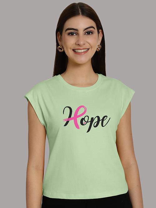 women printed round neck crop top - 21292497 - Very Small Image - 1