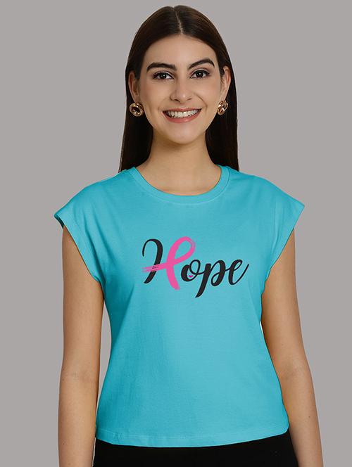 women printed round neck crop top - 21292499 - Very Small Image - 1