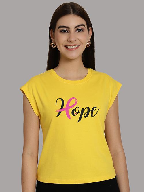 women printed round neck crop top - 21292501 - Very Small Image - 1