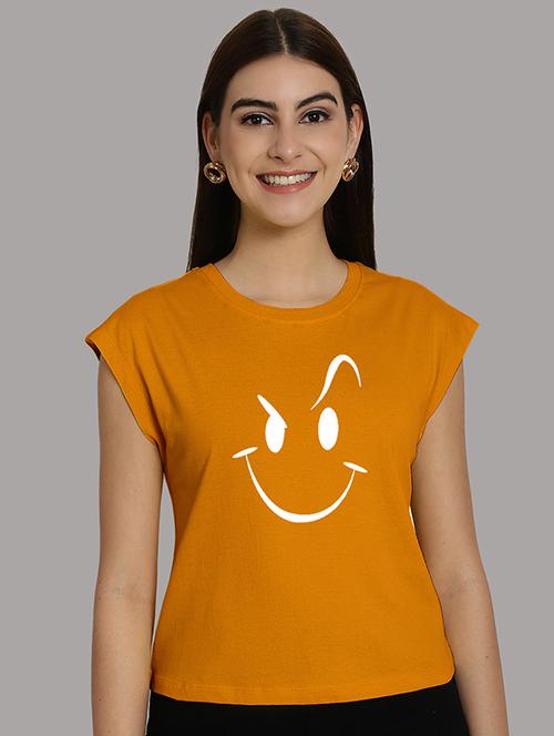 women printed round neck crop top - 21292506 - Very Small Image - 1