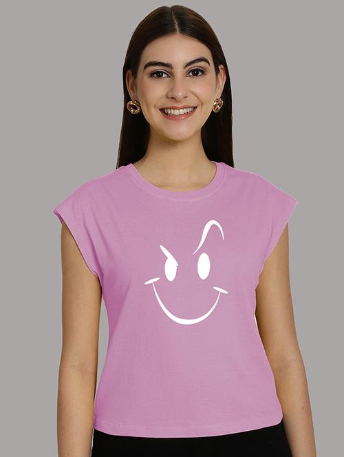 women printed round neck crop top - 21292510 - Very Small Image - 1