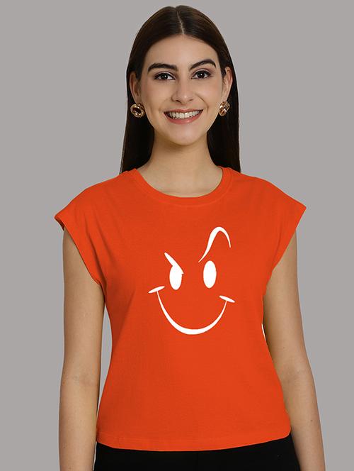 women printed round neck crop top - 21292512 - Very Small Image - 1