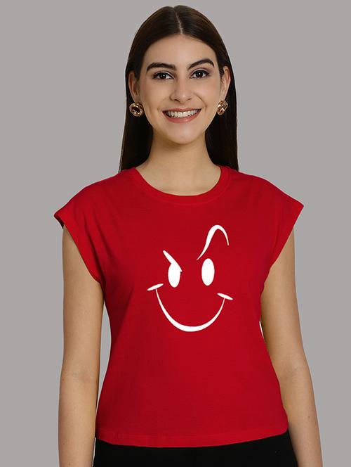 women printed round neck crop top - 21292514 - Very Small Image - 1