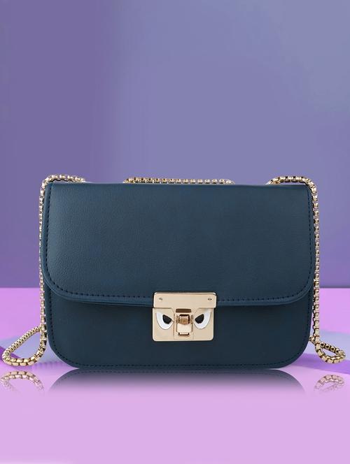 blue leatherette (pu)sling bag - 21296649 - Very Small Image - 1