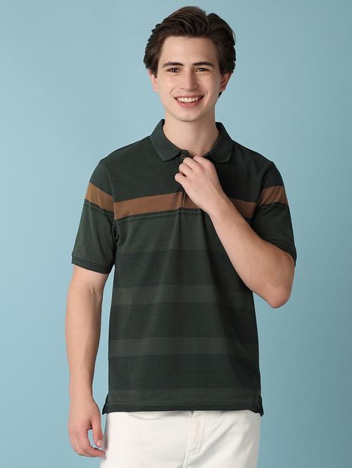 men polo neck stripes short sleeve t-shirt - 21296878 - Very Small Image - 1