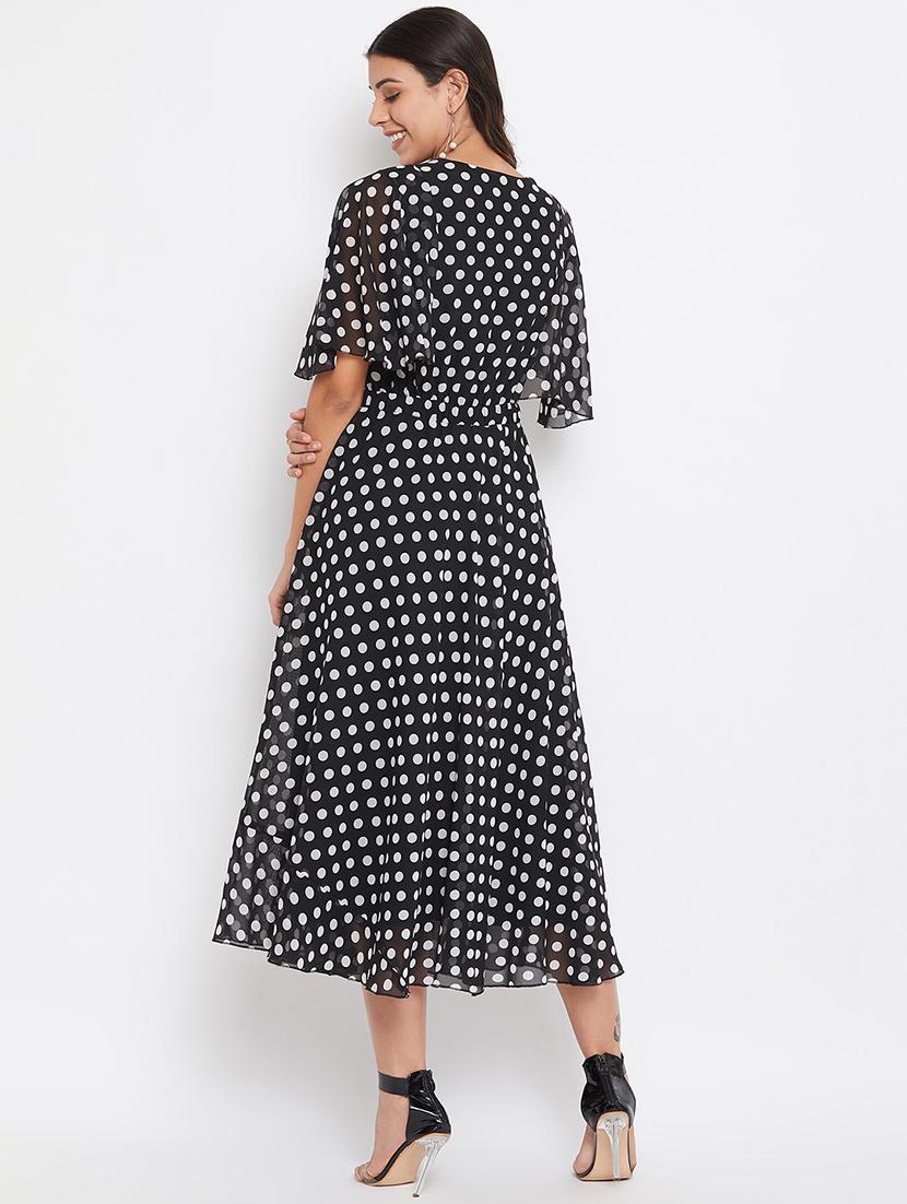 black georgette a-line dress - 21297296 - Zoom Image - 2