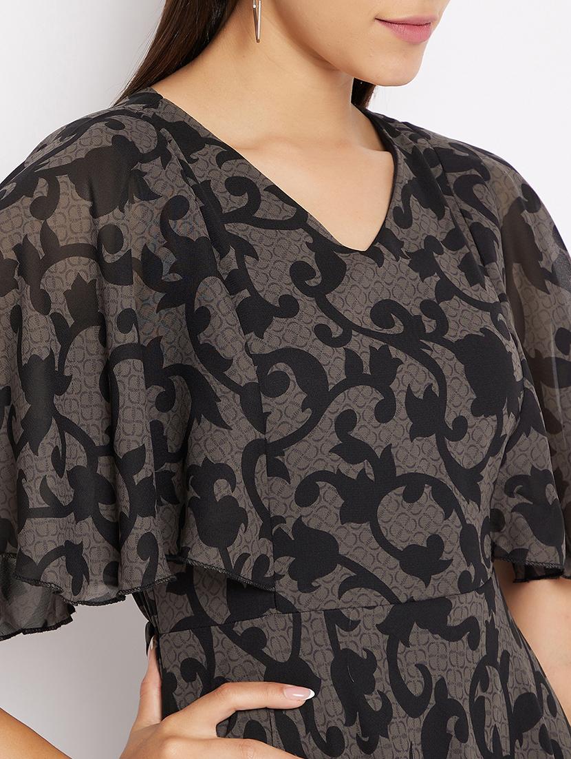 black georgette aline dress - 21297297 - Zoom Image - 3