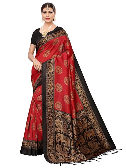 women red self design mysore saree with blouse - 21298407 - Very Small Image - 1