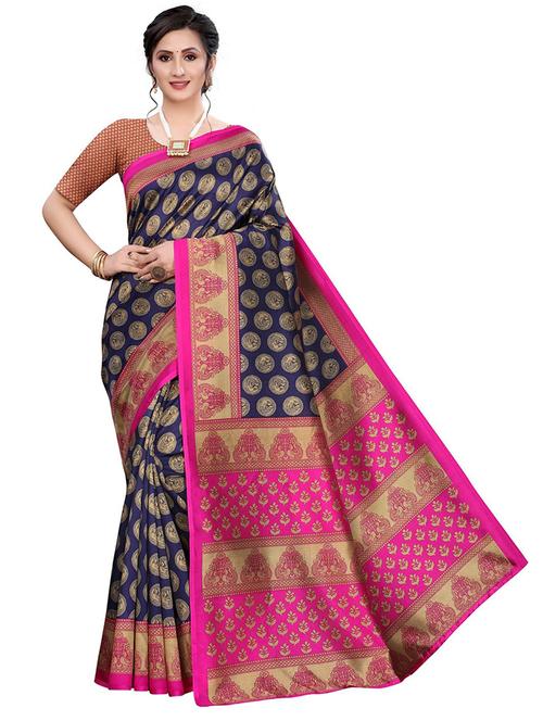 women printed saree  with blouse - 21298519 - Very Small Image - 1