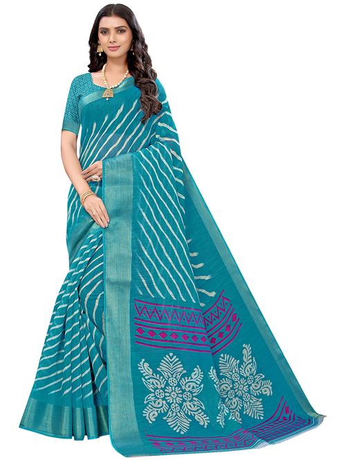 women printed saree with blouse - 21298599 - Very Small Image - 1