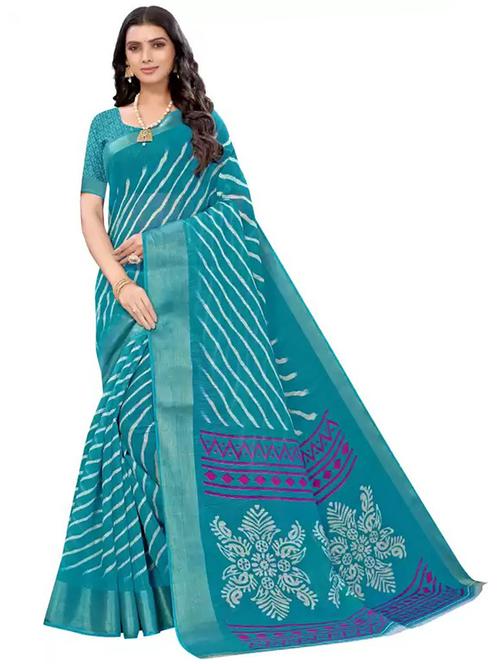 women printed saree with blouse - 21298852 - Very Small Image - 1