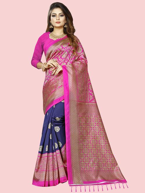 women printed banarasi saree with blouse - 21298995 - Very Small Image - 1
