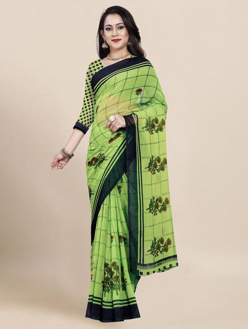 women printed saree with blouse - 21299318 - Very Small Image - 1