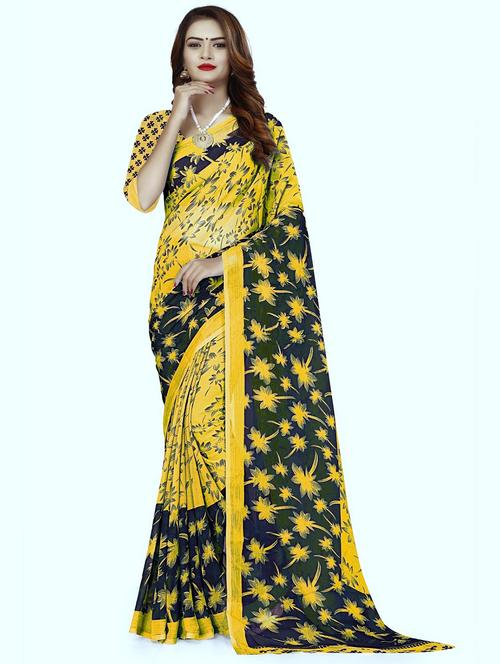 women printed saree with blouse - 21299789 - Very Small Image - 1