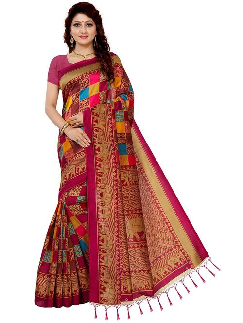 women printed saree with blouse - 21300441 - Very Small Image - 1