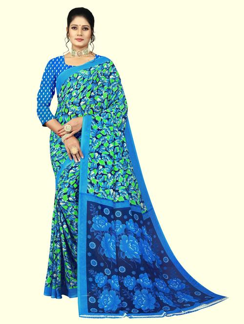 women printed saree with blouse - 21301006 - Very Small Image - 1
