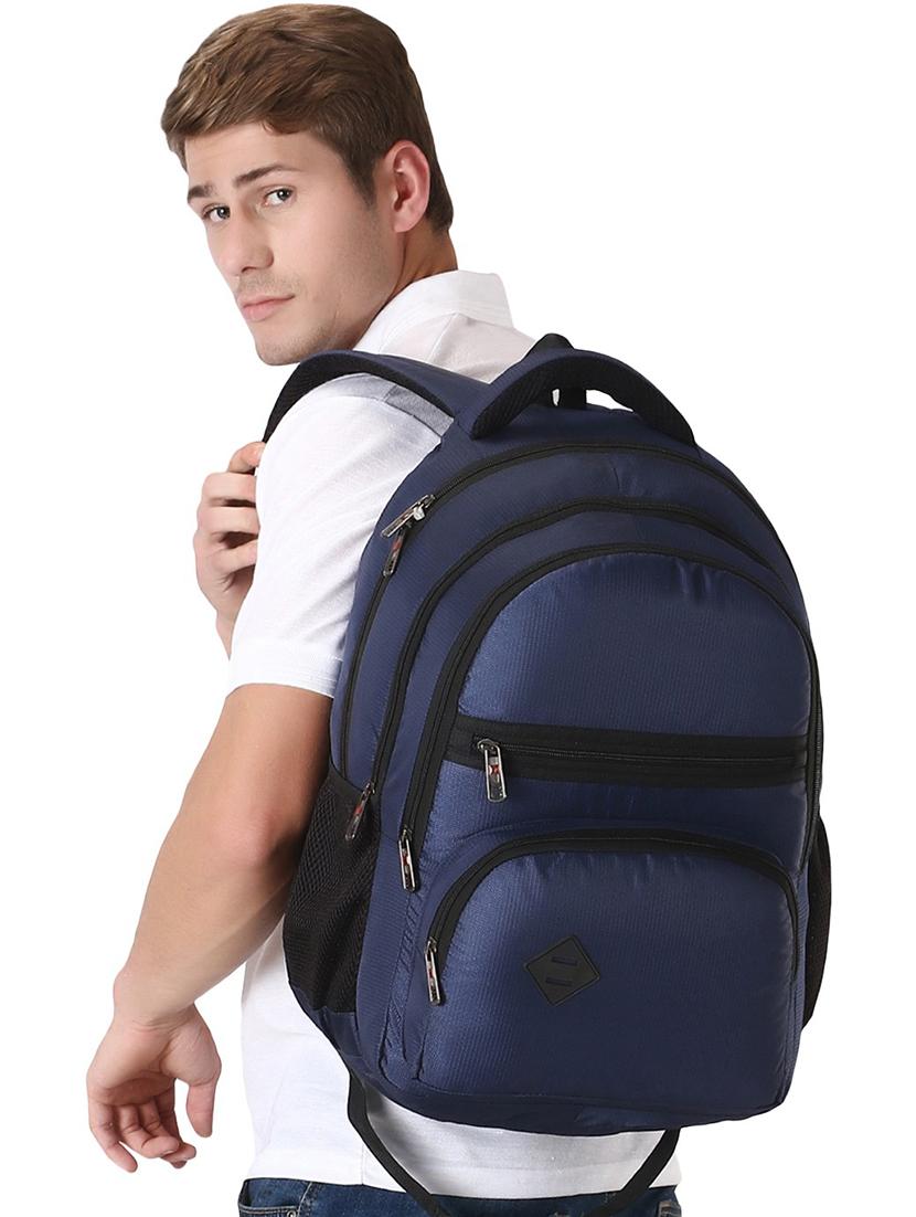 men solid laptop backpack - 21301200 - Standard Image - 5