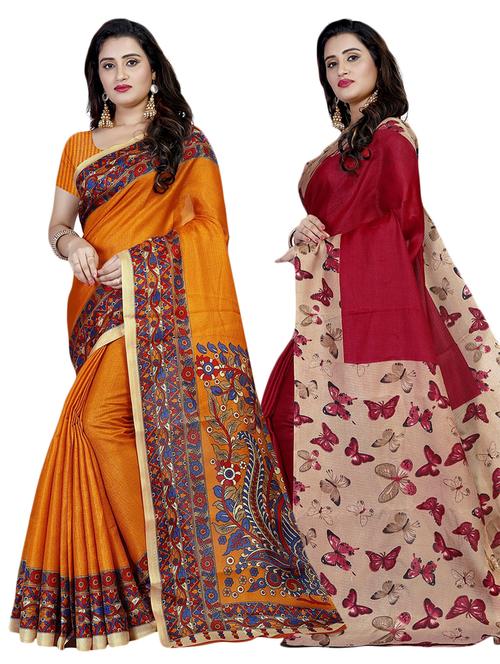 pack of 2 printed saree - 21301530 - Very Small Image - 1