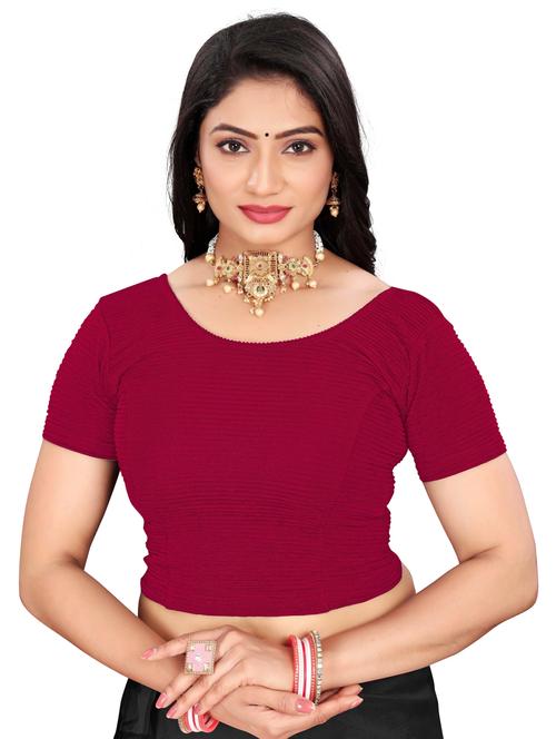 women solid round neck blouse - 21302743 - Very Small Image - 1