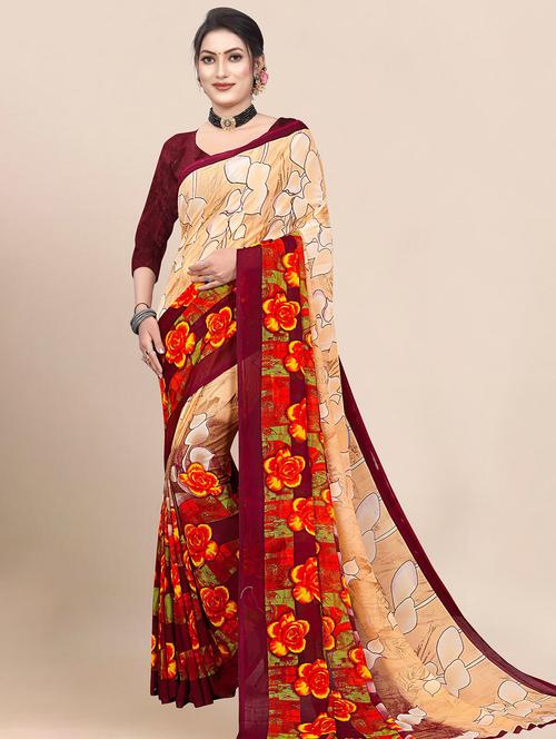 women printed saree with blouse - 21303007 - Very Small Image - 1