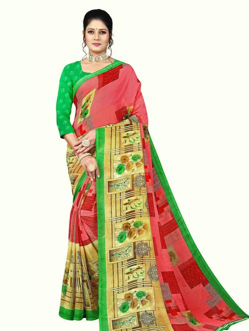 women printed saree with blouse - 21303010 - Very Small Image - 1
