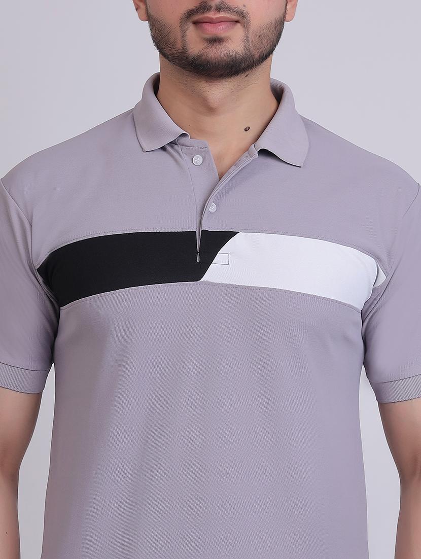 men polo neck color block t-shirt - 21303884 - Standard Image - 4