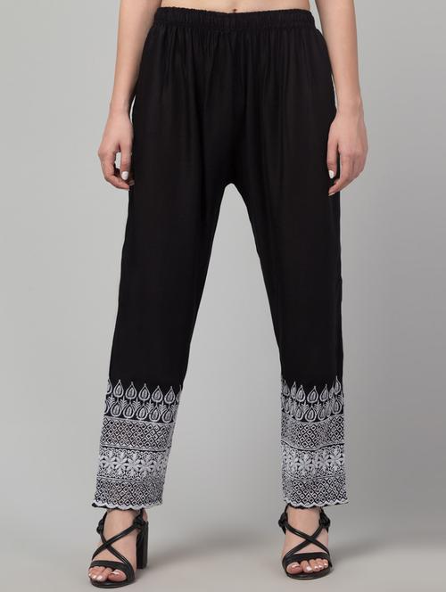 black embroidered viscose cigarette pants  - 21304385 - Very Small Image - 1