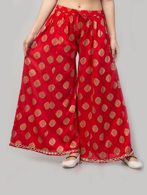 women printed mid rise flared palazzo - 21304550 - Very Small Image - 1