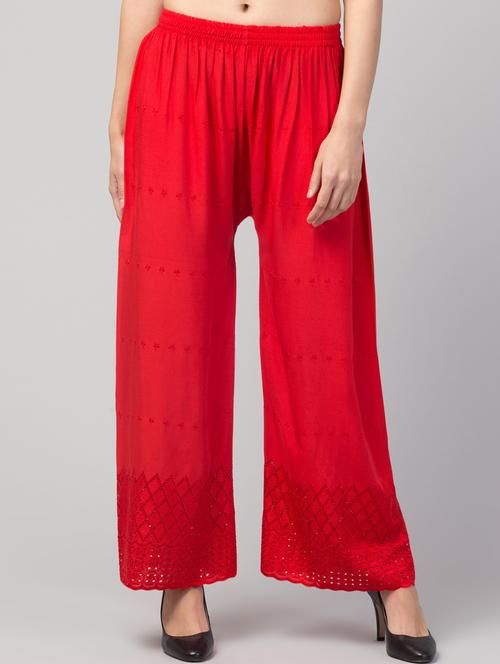 women embroidered staright palazzos - 21304637 - Very Small Image - 1