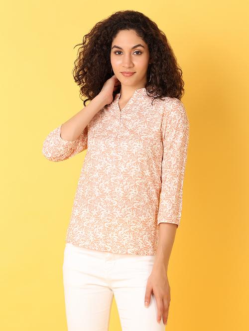 women printed three quarter sleeves regular top - 21305552 - Very Small Image - 1