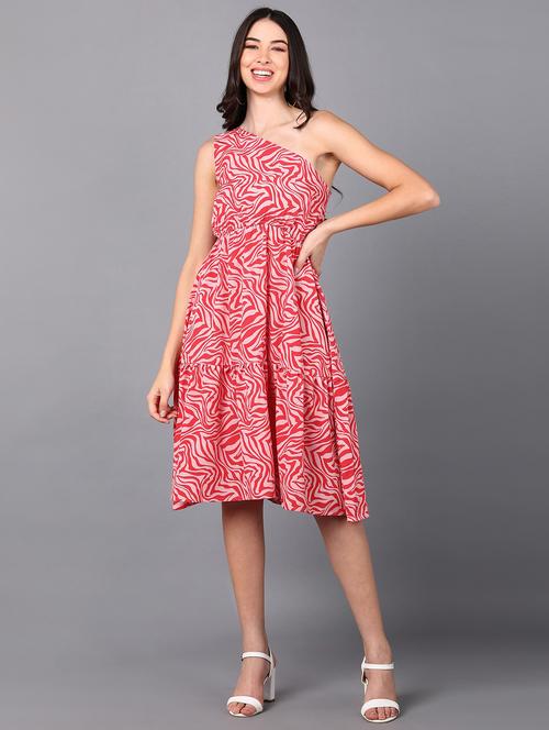 red crepe tiered  dress - 21305848 - Very Small Image - 1