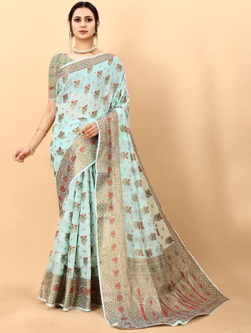women self design banarasi saree with blouse - 21306786 - Very Small Image - 1
