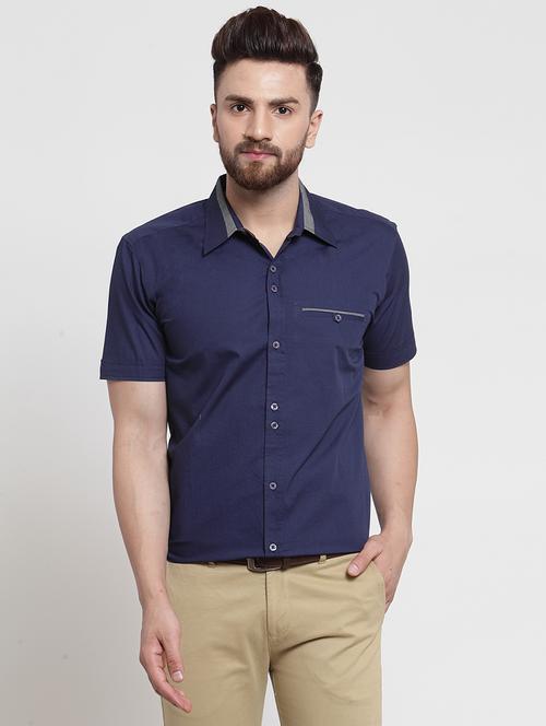 men short sleeved solid formal shirt - 21308077 - Very Small Image - 1