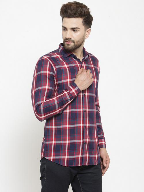 men long sleeved checkered casual shirt - 21308285 - Very Small Image - 1