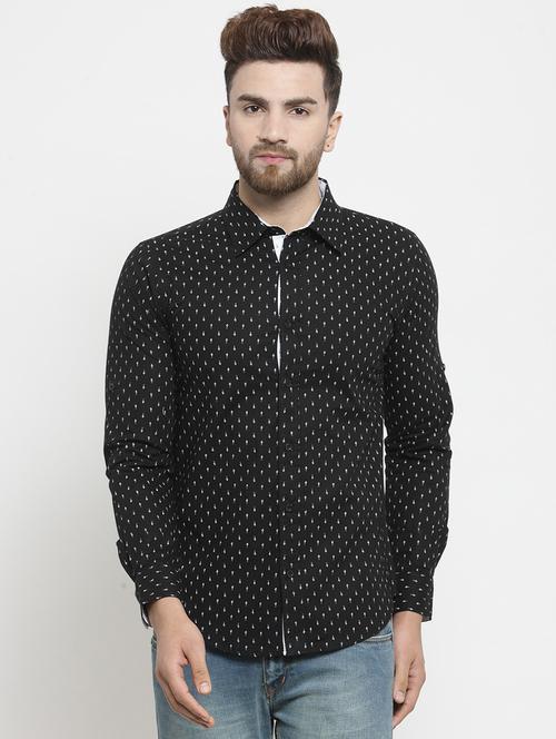 men printed collared long sleeves casual shirt - 21309308 - Very Small Image - 1
