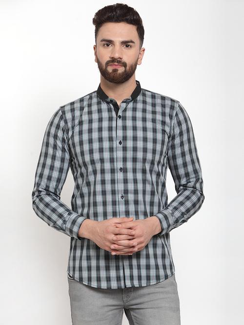 men long sleeved checkered casual shirt - 21311200 - Very Small Image - 1