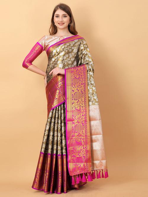 women self design banarasi saree - 21316706 - Very Small Image - 1