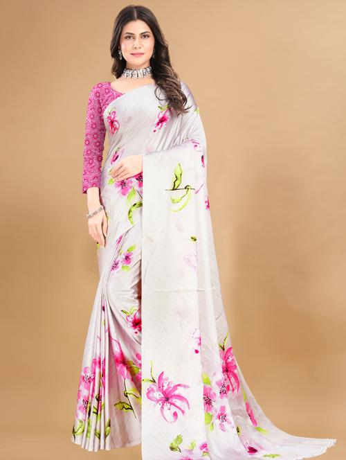women printed saree with blouse - 21317199 - Very Small Image - 1