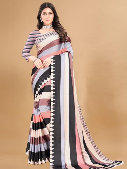 women printed saree with blouse - 21317200 - Very Small Image - 1