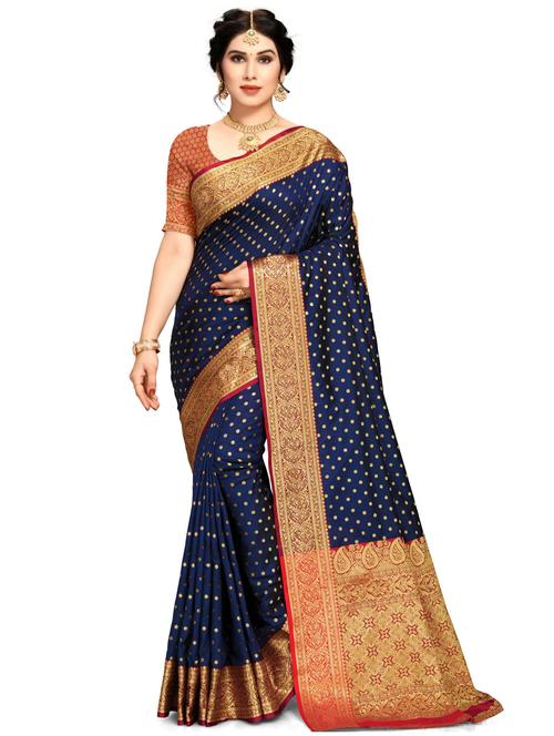 women self design banarasi saree with blouse - 21317279 - Very Small Image - 1