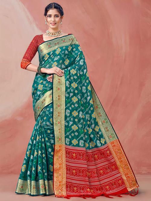 women self design patola saree with blouse - 21317349 - Very Small Image - 1