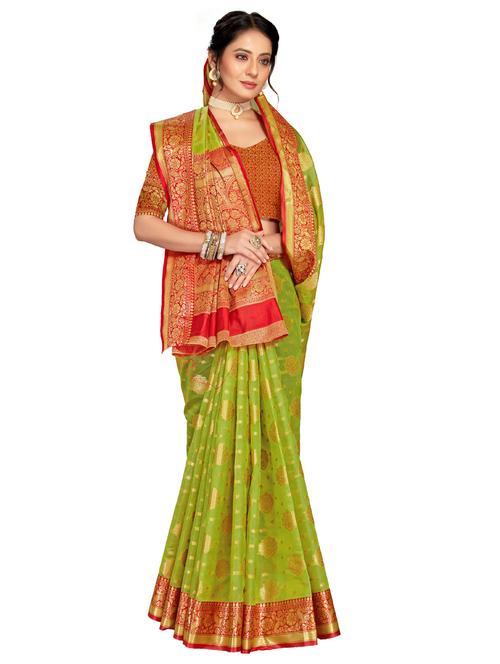 women self design banarasi saree with blouse - 21317356 - Very Small Image - 1
