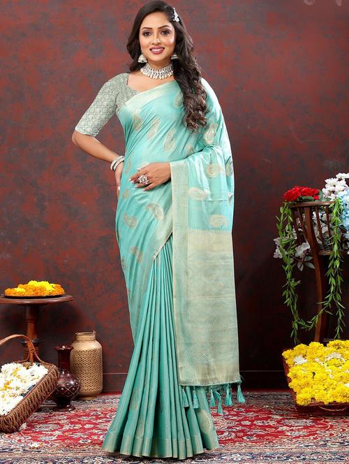 women self design banarasi saree with blouse - 21317396 - Very Small Image - 1