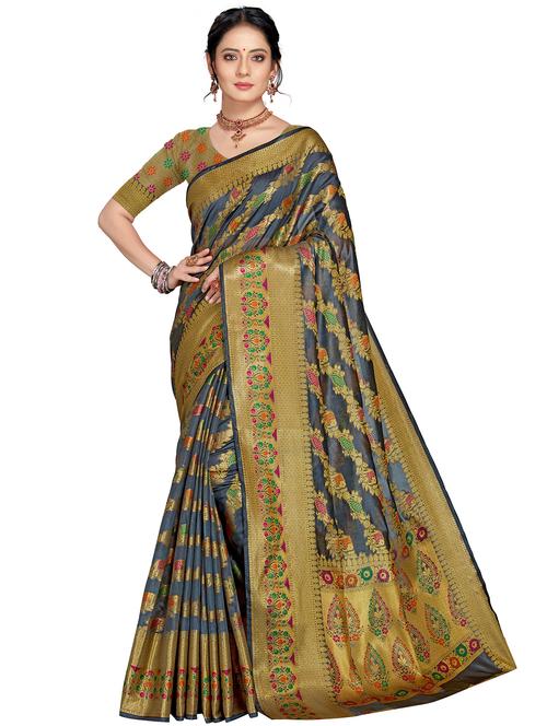 self design kanjivaram saree with blouse - 21317440 - Very Small Image - 1