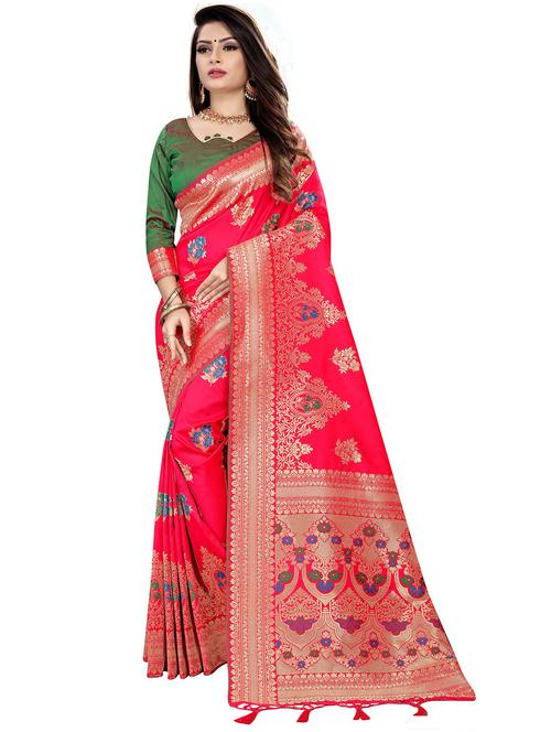 women self design banarasi saree with blouse - 21317510 - Very Small Image - 1