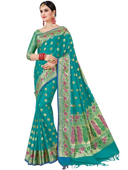women self design banarasi saree with blouse - 21317554 - Very Small Image - 1