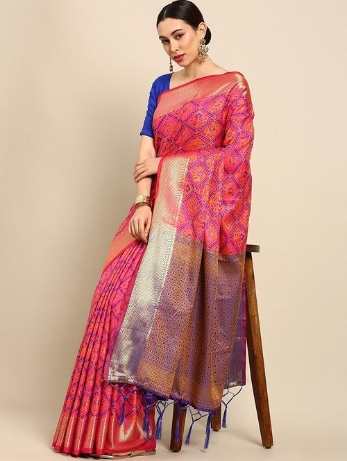 women self design banarasi saree with blouse - 21317638 - Very Small Image - 1