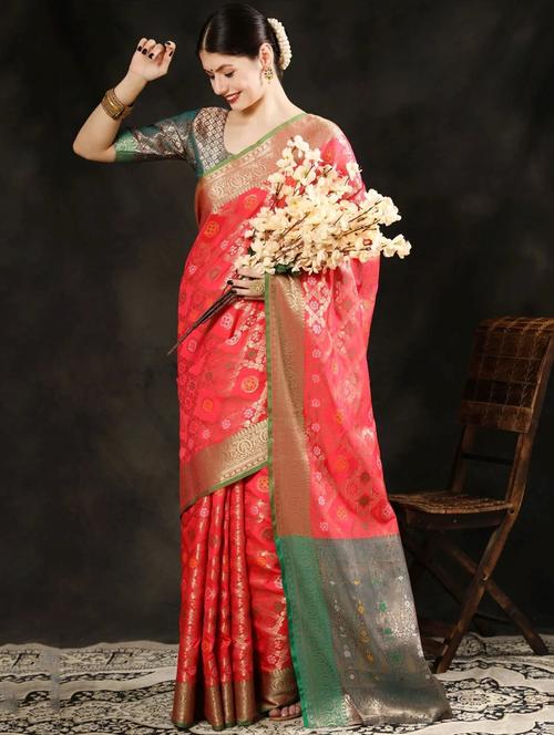 women self design patola saree with blouse - 21317712 - Very Small Image - 1
