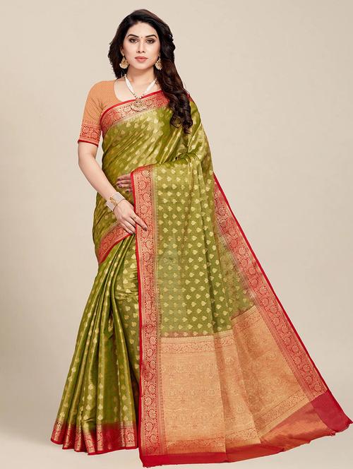 women self design kanjivaram saree with blouse - 21318024 - Very Small Image - 1