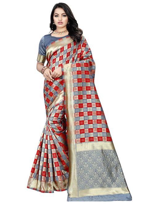women multi coloured banarasi saree with blouse - 21318427 - Very Small Image - 1
